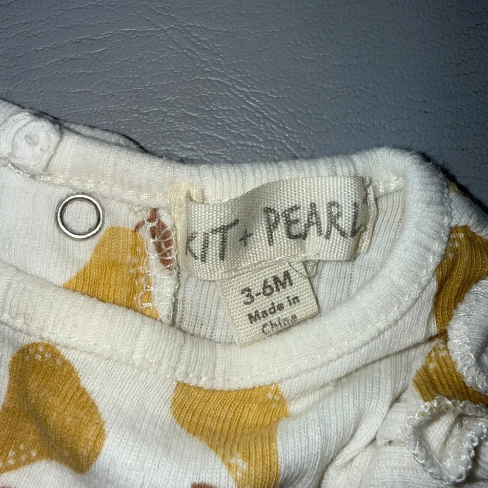 White and Yellow Pear Print Kids‎ One Piece